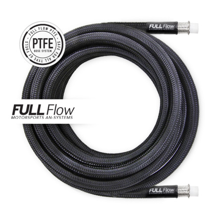 Black Nylon PTFE Stainless Braided Fuel Hose AN-6