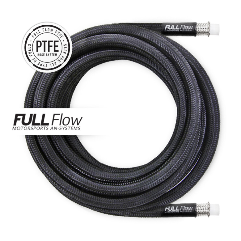 Black Nylon PTFE Stainless Braided Fuel Hose AN-12