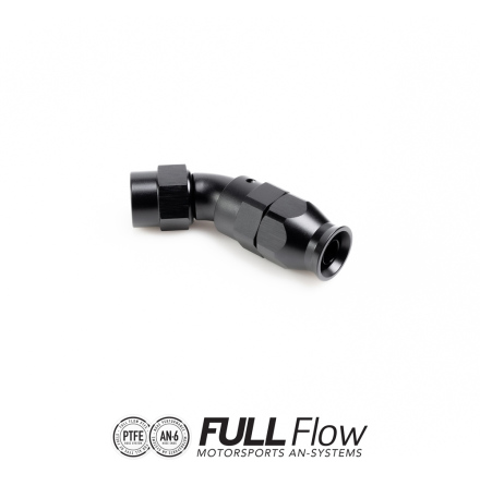 Full Flow PTFE Hose End Fitting 45 Degree AN-6