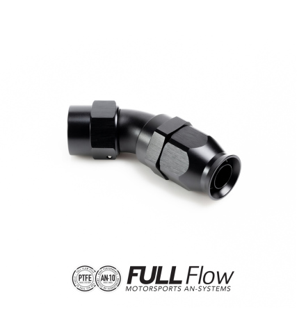 Full Flow PTFE Hose End Fitting 45 Degree AN-10