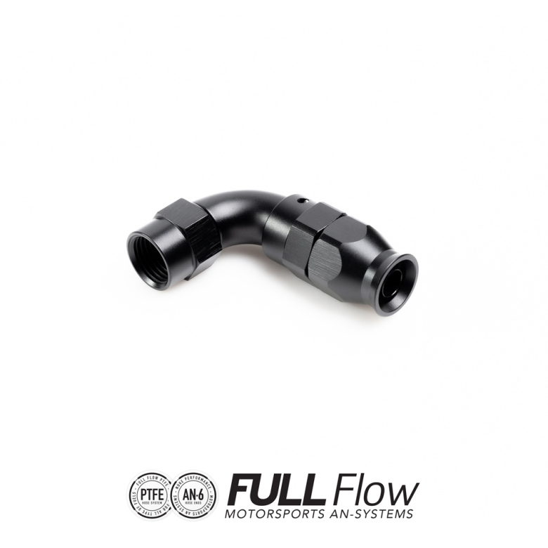 Full Flow PTFE Hose End Fitting 90 Degree AN-6