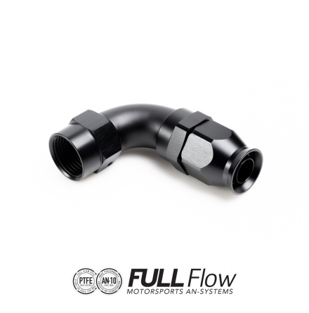 Full Flow PTFE Hose End Fitting 90 Degree AN-10