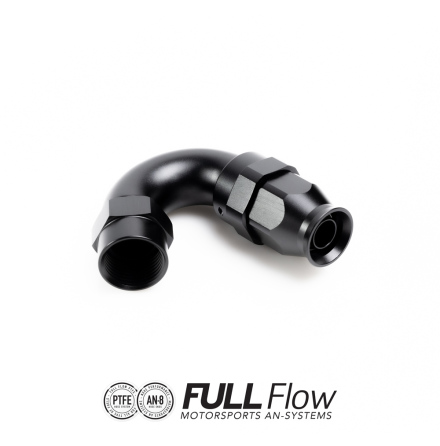 Full Flow PTFE Hose End Fitting 150 Degree AN-8