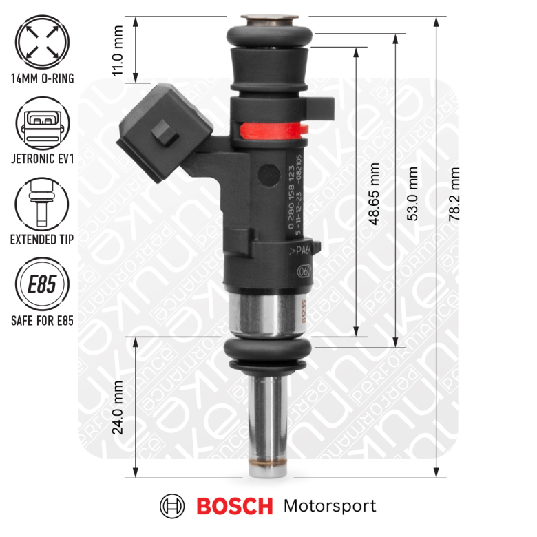 Bosch injector 627cc, 53mm (EV14S), 5pcs flow matched