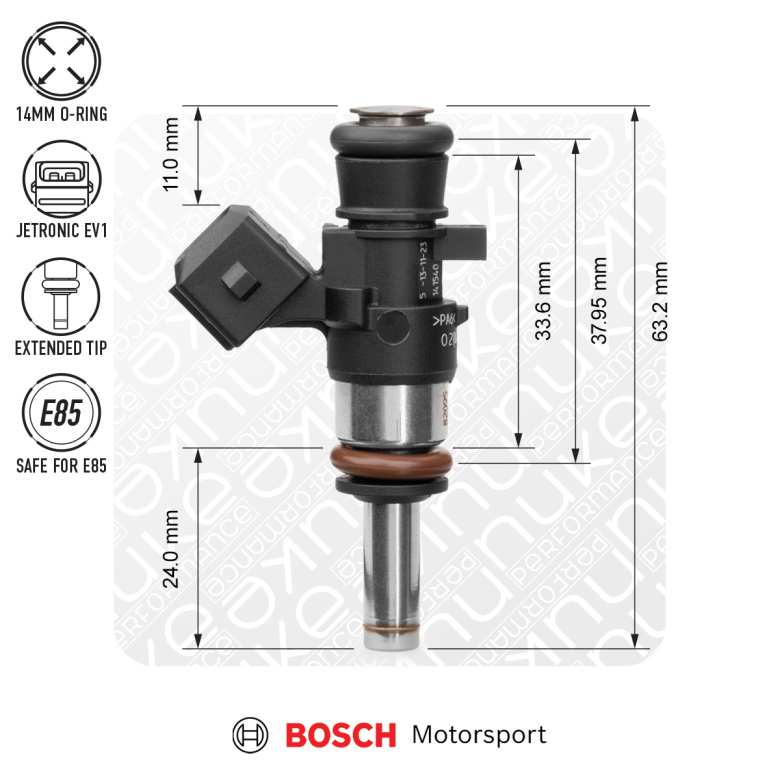 Bosch injector 980cc, 38mm (EV14K), 4pcs flow matched